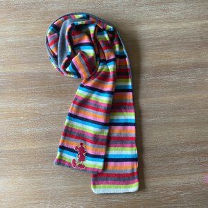 Walt Disney World Adult Mickey Mouse Striped Knit Scarf Rainbow